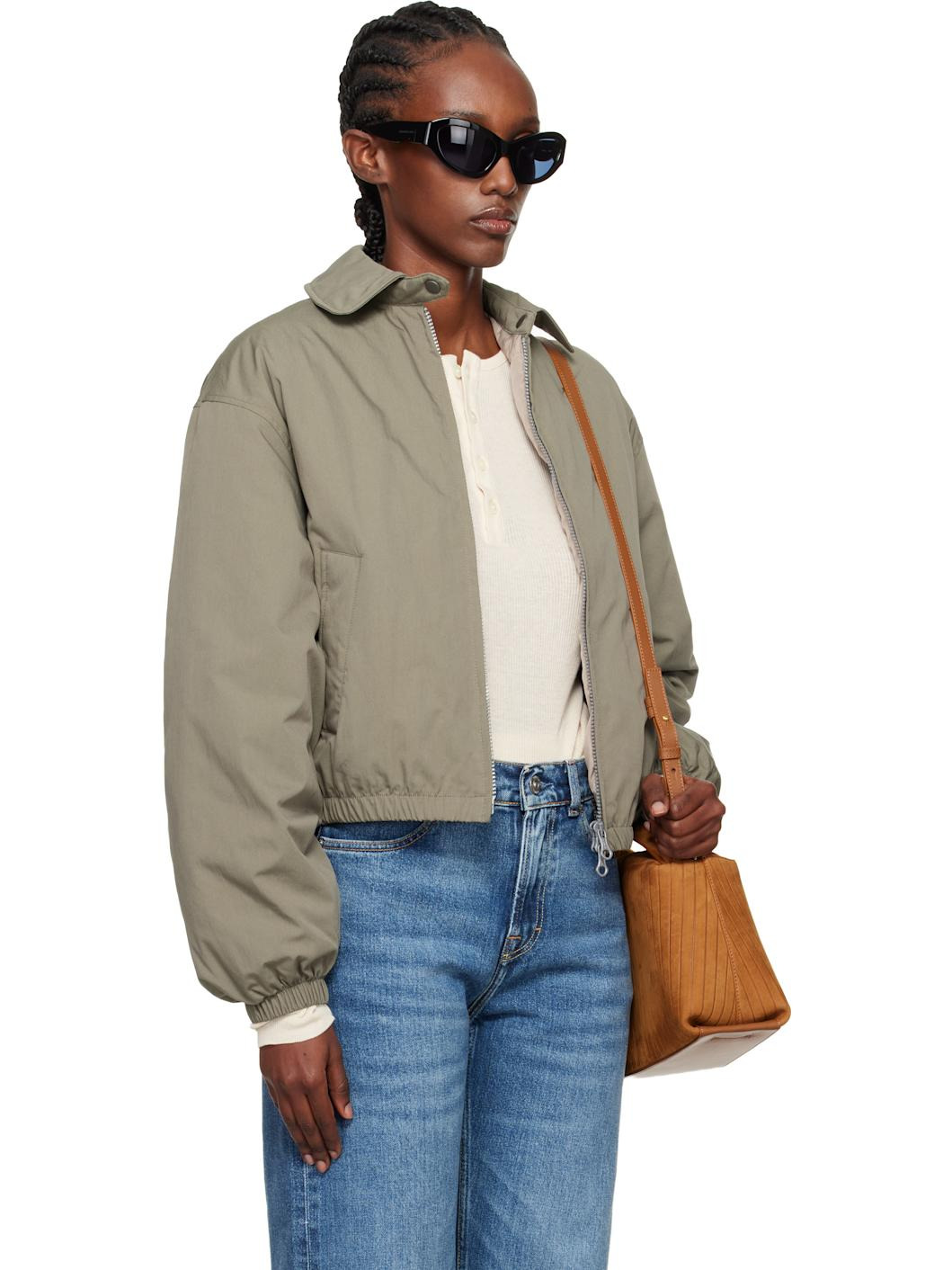 Khaki Cropped Avenue Puffa Jacket - 2