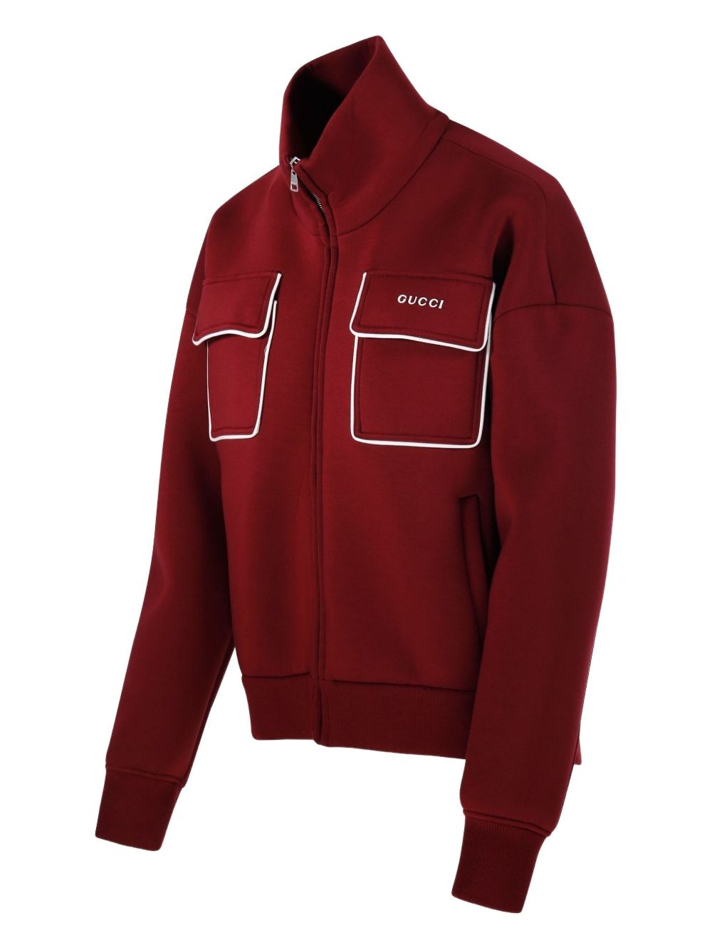 patch-pocket zip-up jacket - 3