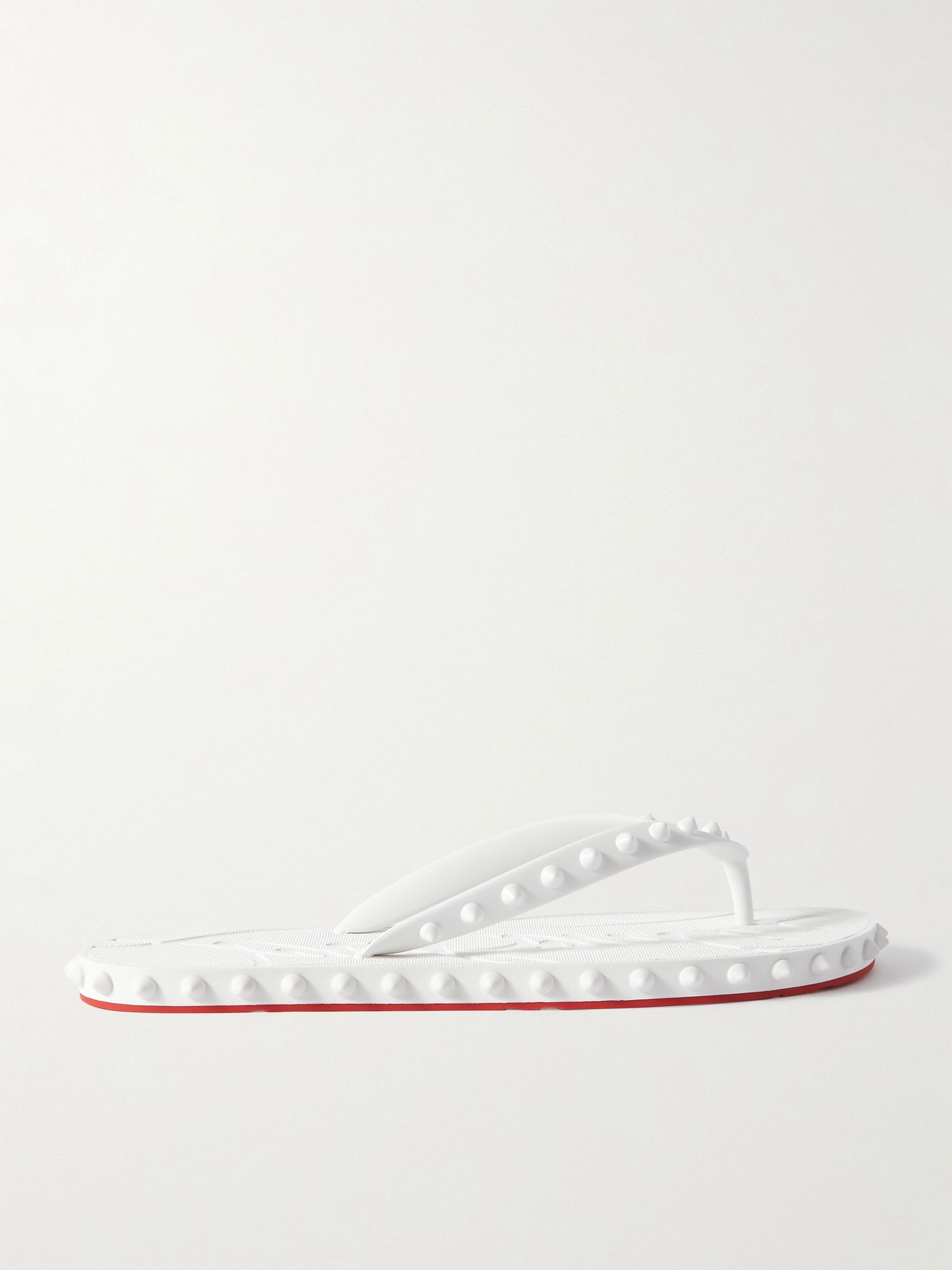Super Loubi studded rubber flip flops White - 1