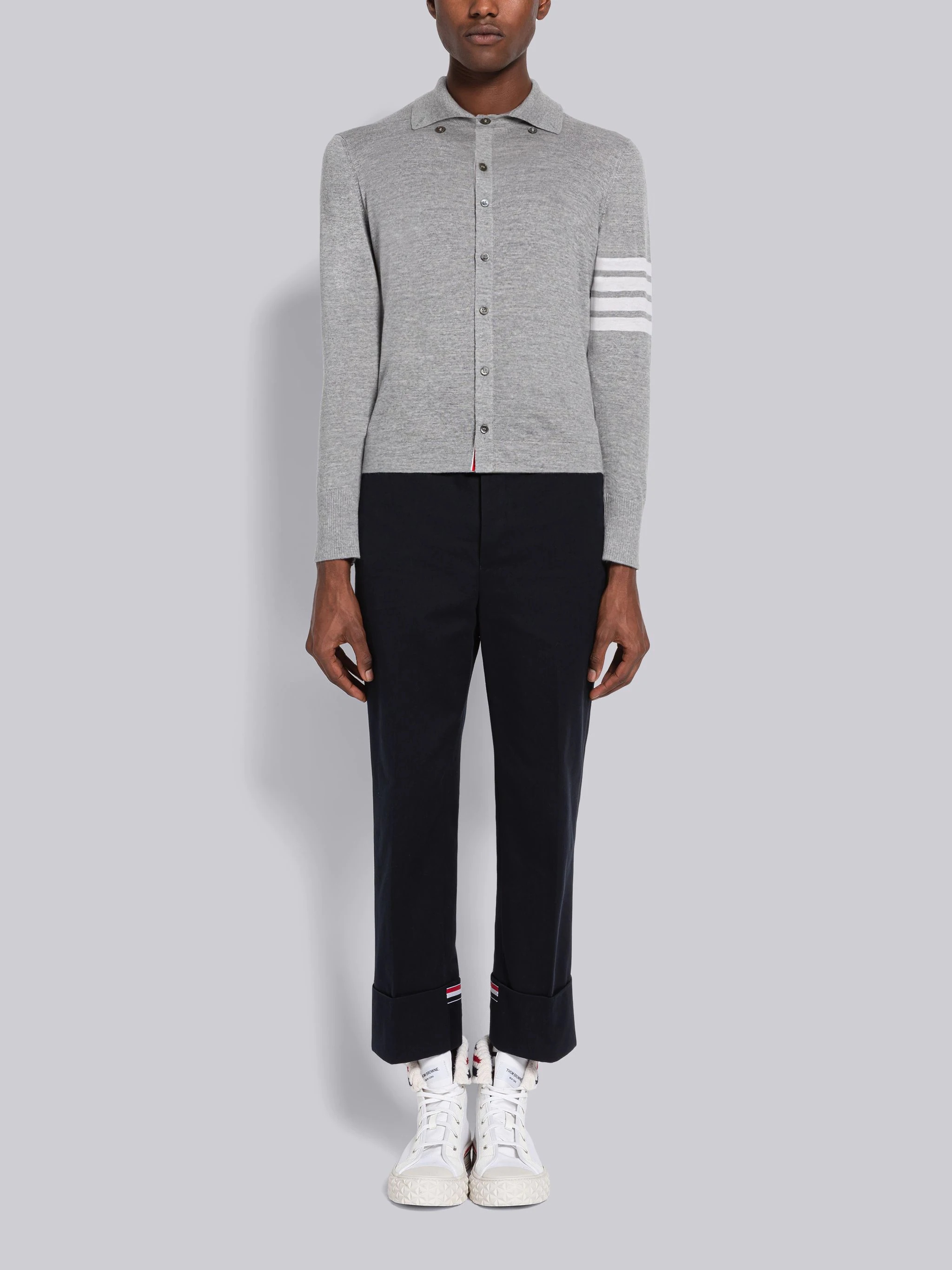 Fine Merino 4-Bar Point Collar Shirt - 4