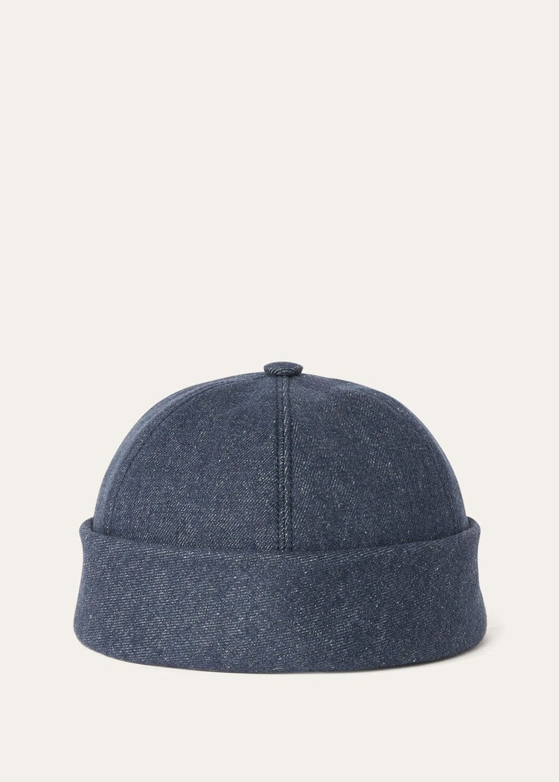 Denim Flower Beanie Hat 1