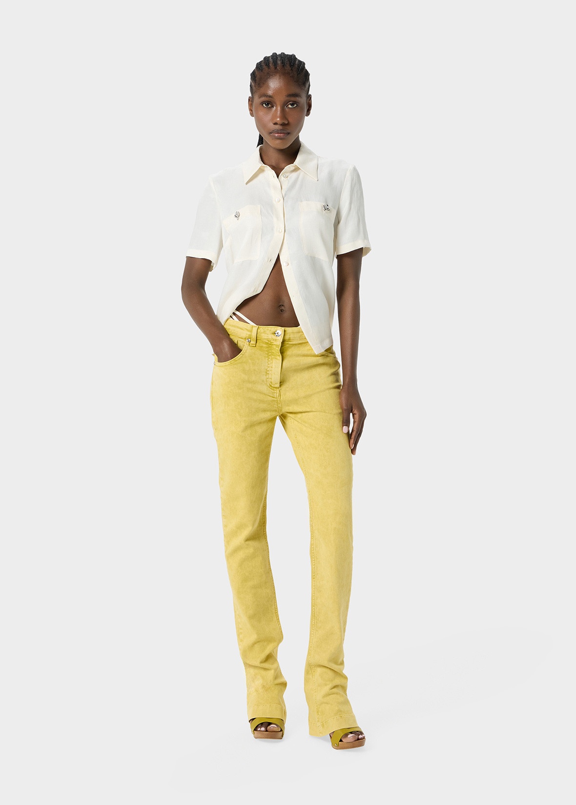 SHIRT IN GABARDINE WITH POCKETS - 2