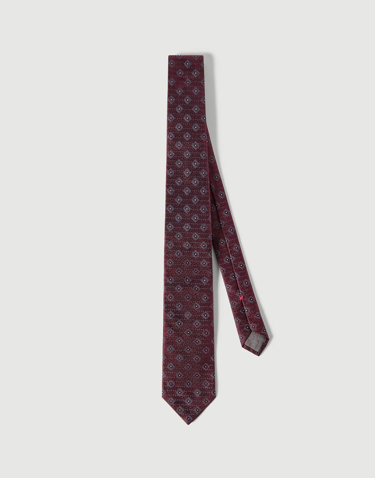 Silk tie with geometric pattern - 1