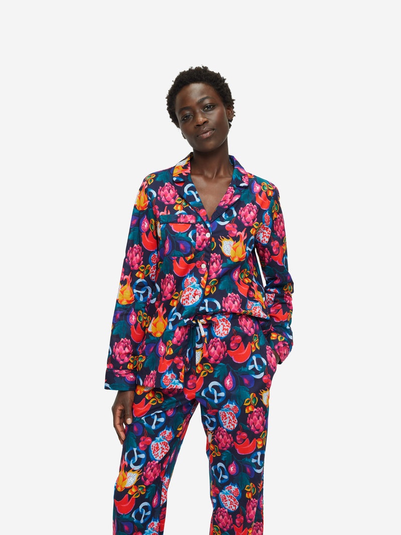 Women's Pyjamas Ledbury 50 Cotton Batiste Navy - 5