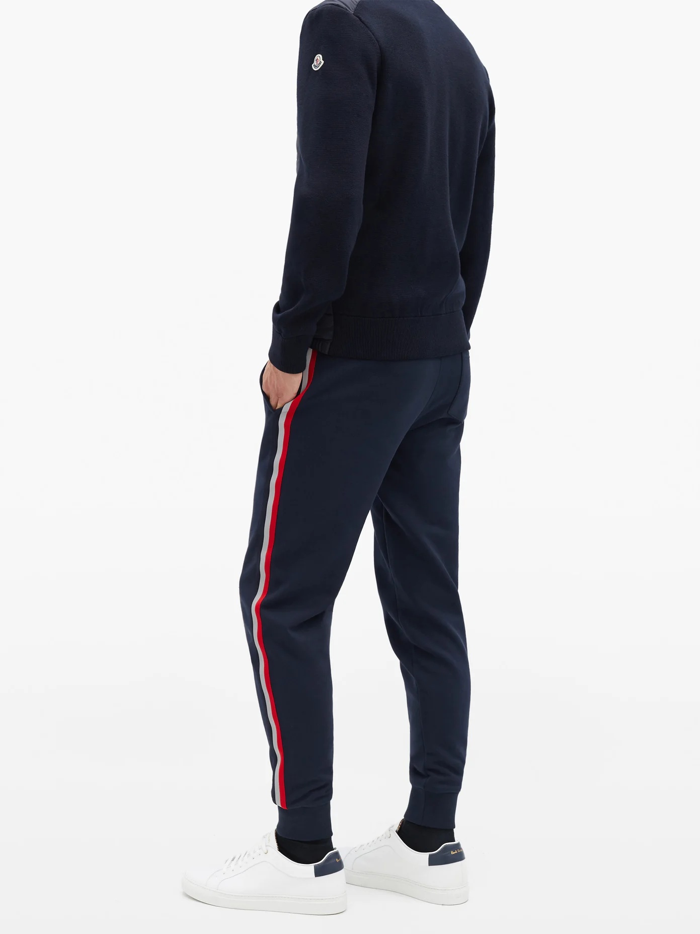 Side-stripe cotton track pants - 2