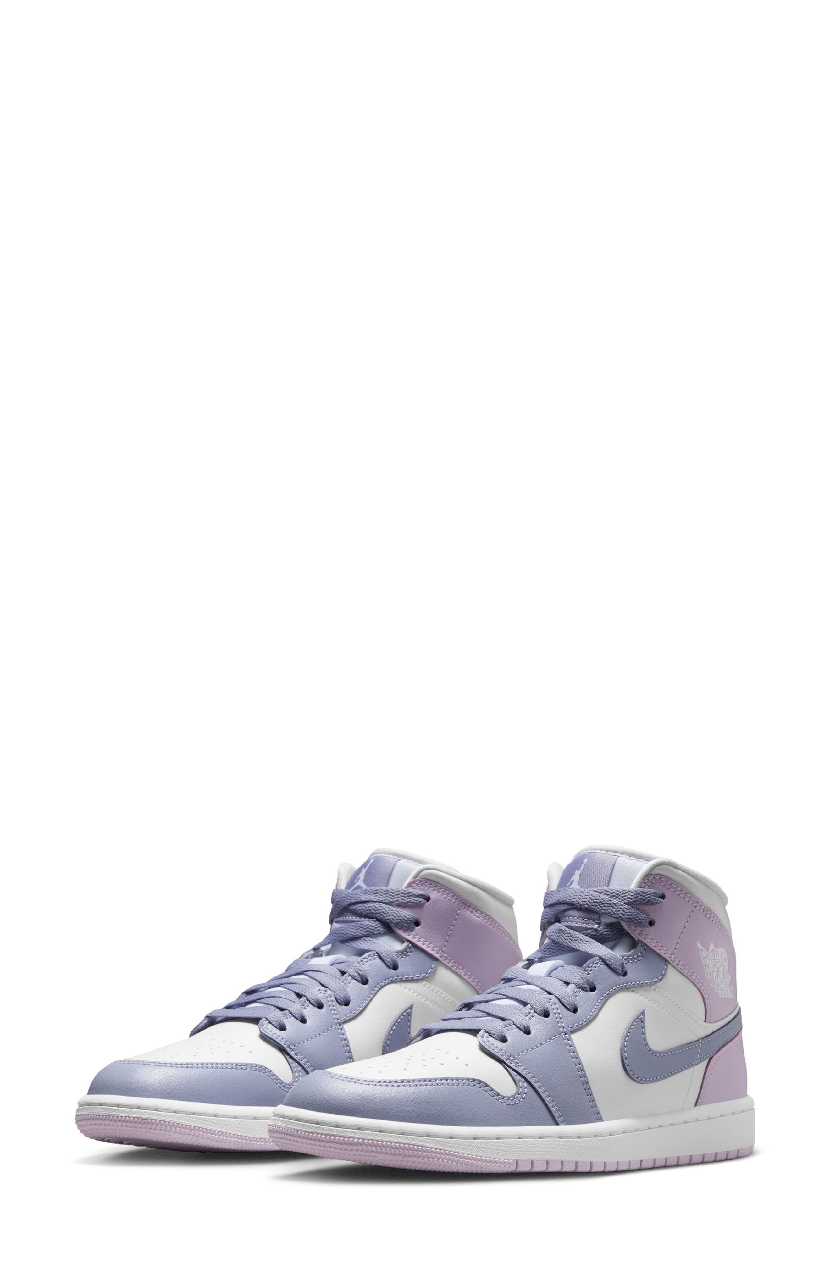 Air Jordan 1 Mid Sneaker in Indigo Haze/Doll/White at Nordstrom - 1