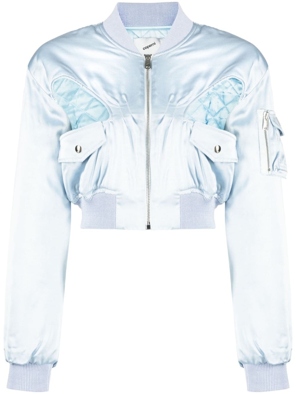 cut-out cropped bomber jacket - 1