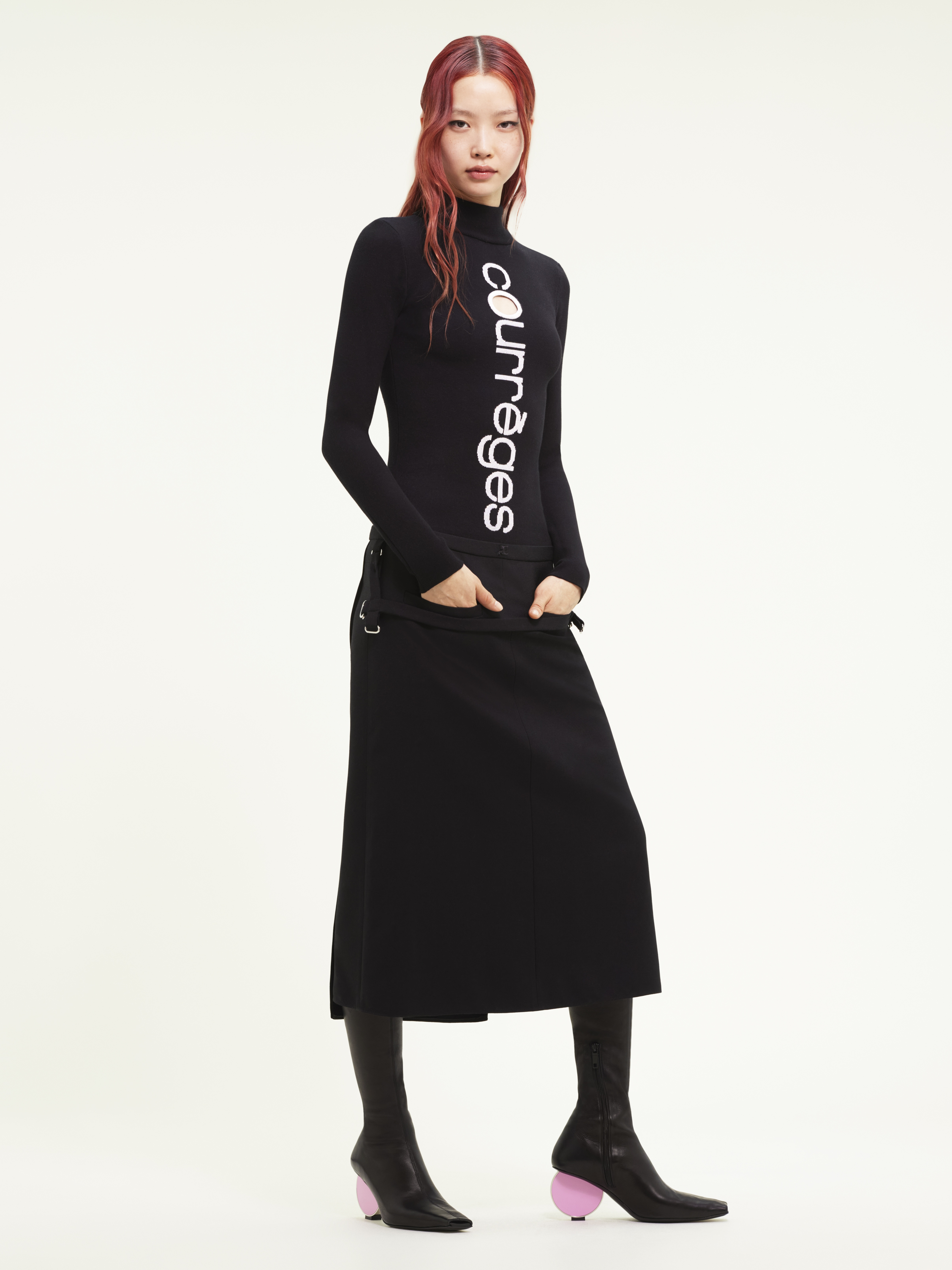 ONE STRAP LIGHT WOOL SKIRT - 3