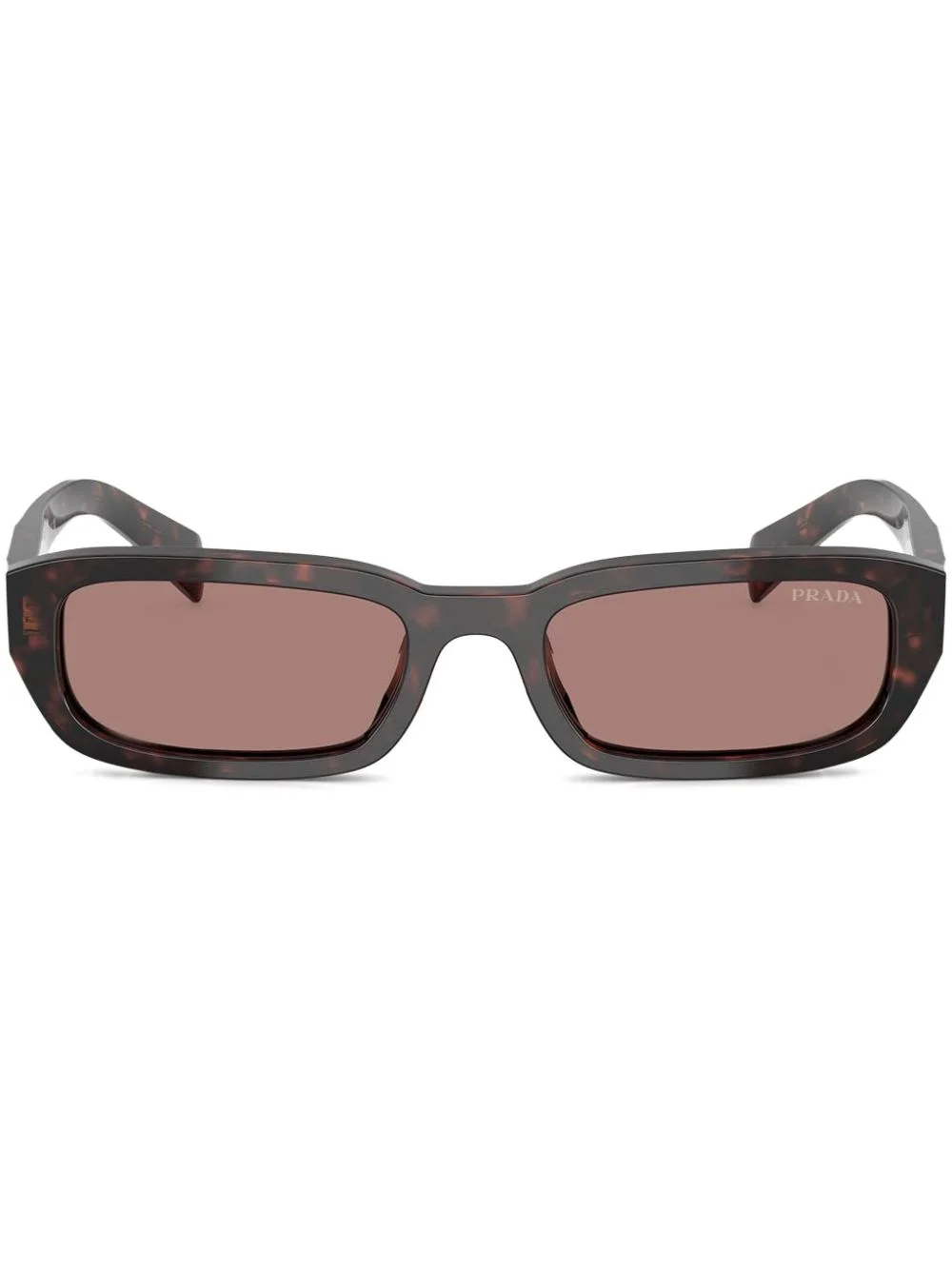 tortoiseshell-effect rectangle-frame sunglasses - 1