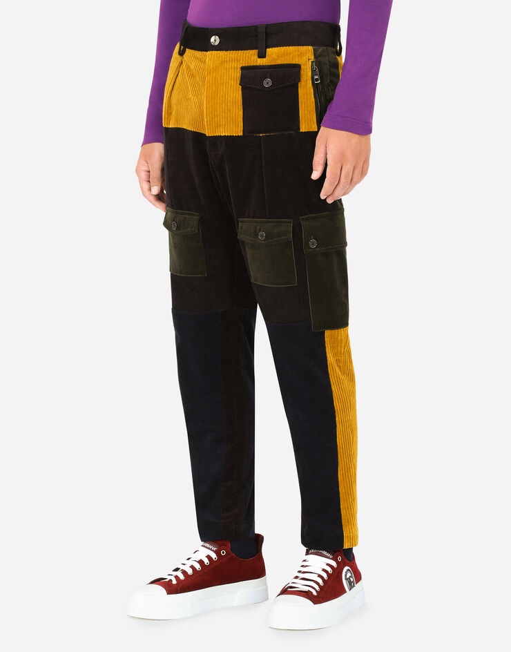 Velvet patchwork cargo pants - 5