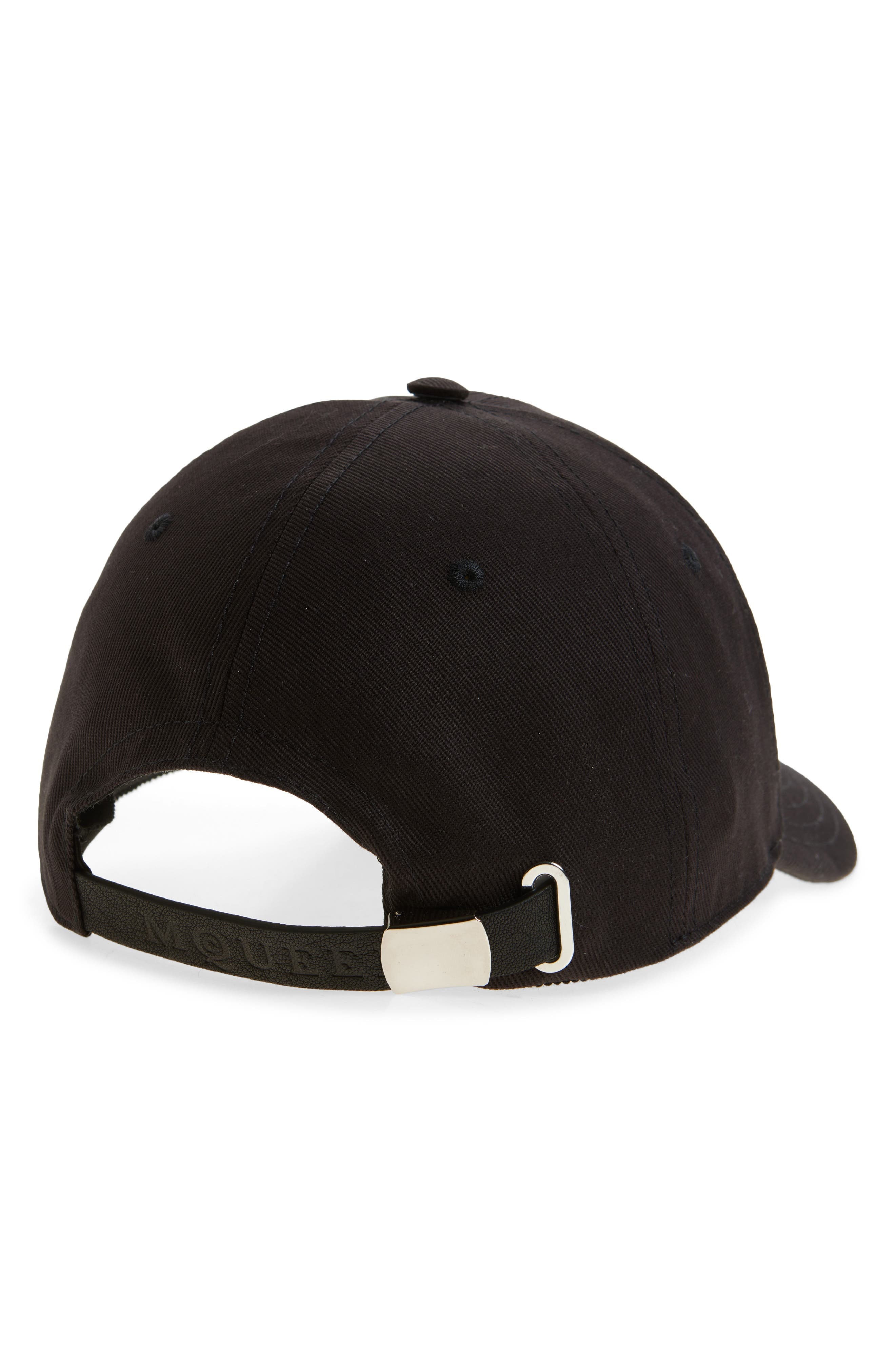 McQueen Embroidered Logo Denim Baseball Cap in Black/Ivory at Nordstrom - 2