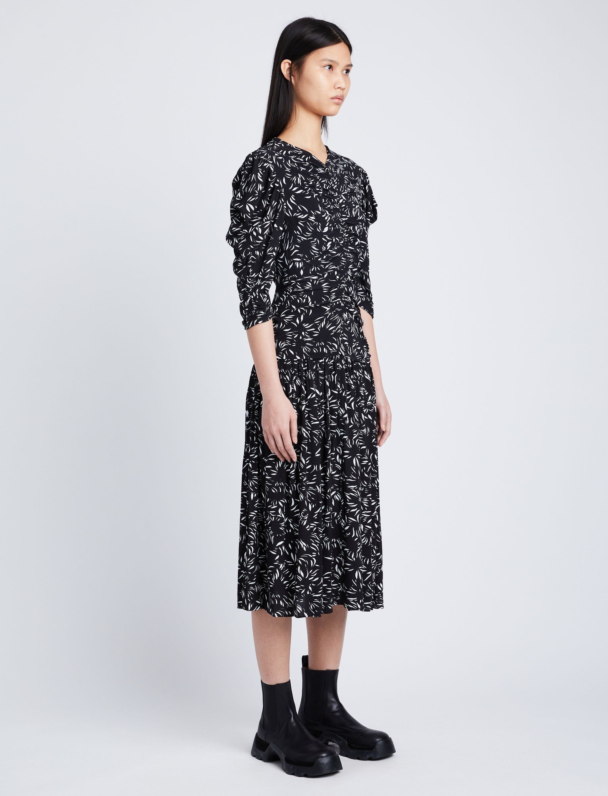 Printed Crepe De Chine Dress - 3