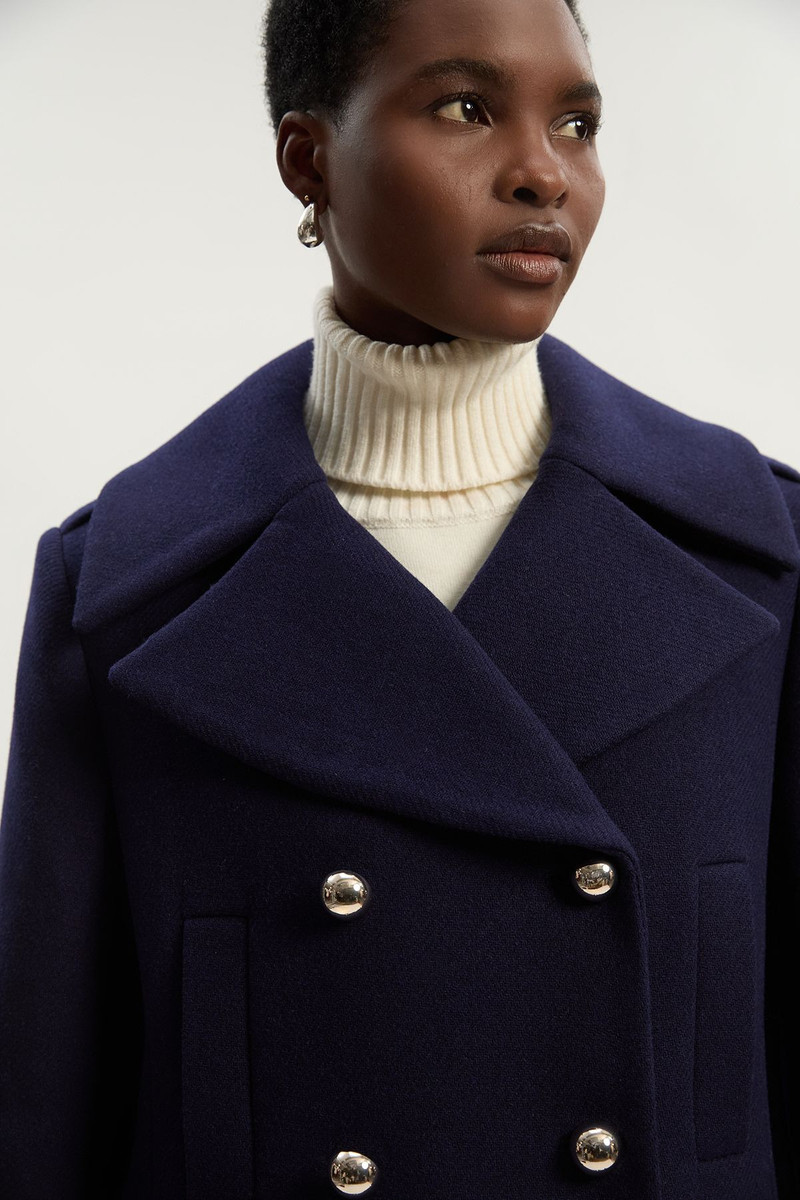 Wool Patch Pocket Tailored Short Coat 5