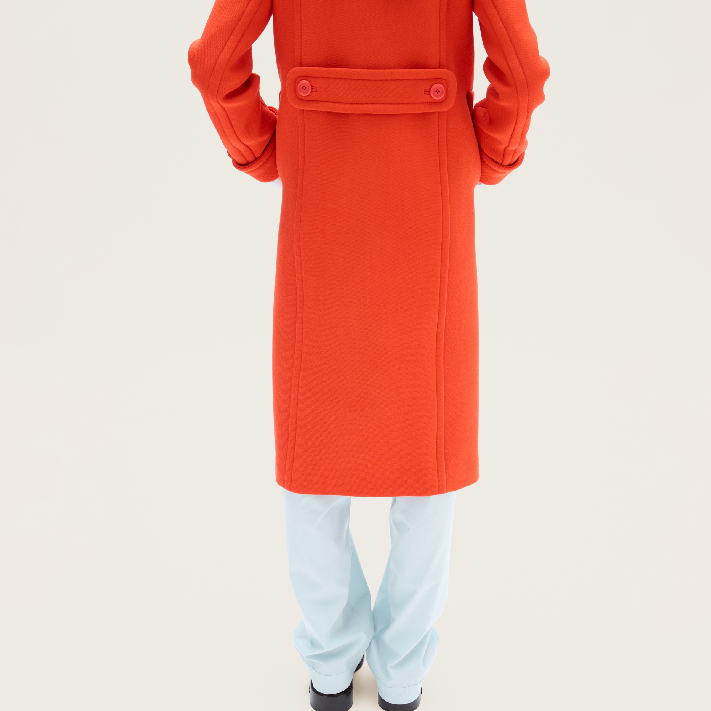 Natté toile double-breasted coat - 5