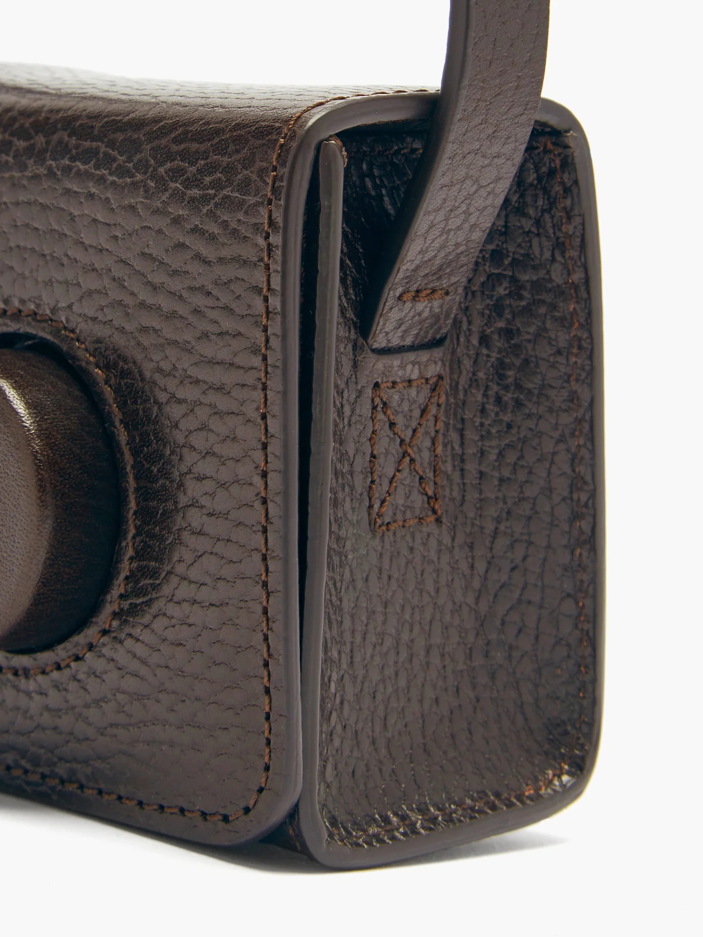 Camera mini grained-leather cross-body bag - 6