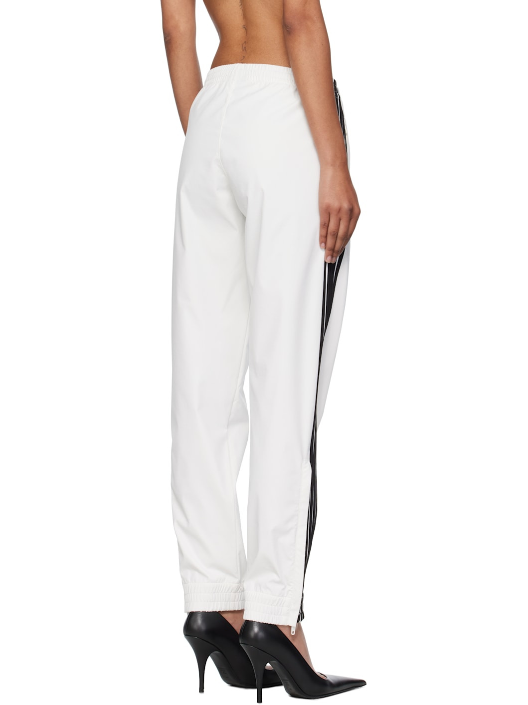 White Striped Track Pants - 3