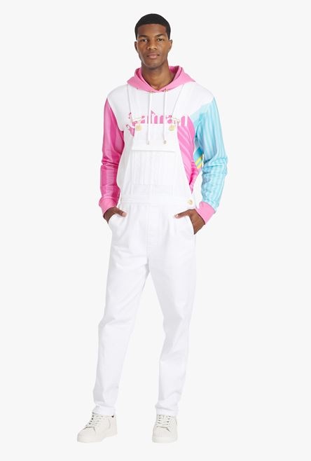 Balmain x Barbie - Multicolor eco-designed cotton sweatshirt with pink Balmain logo print - 2