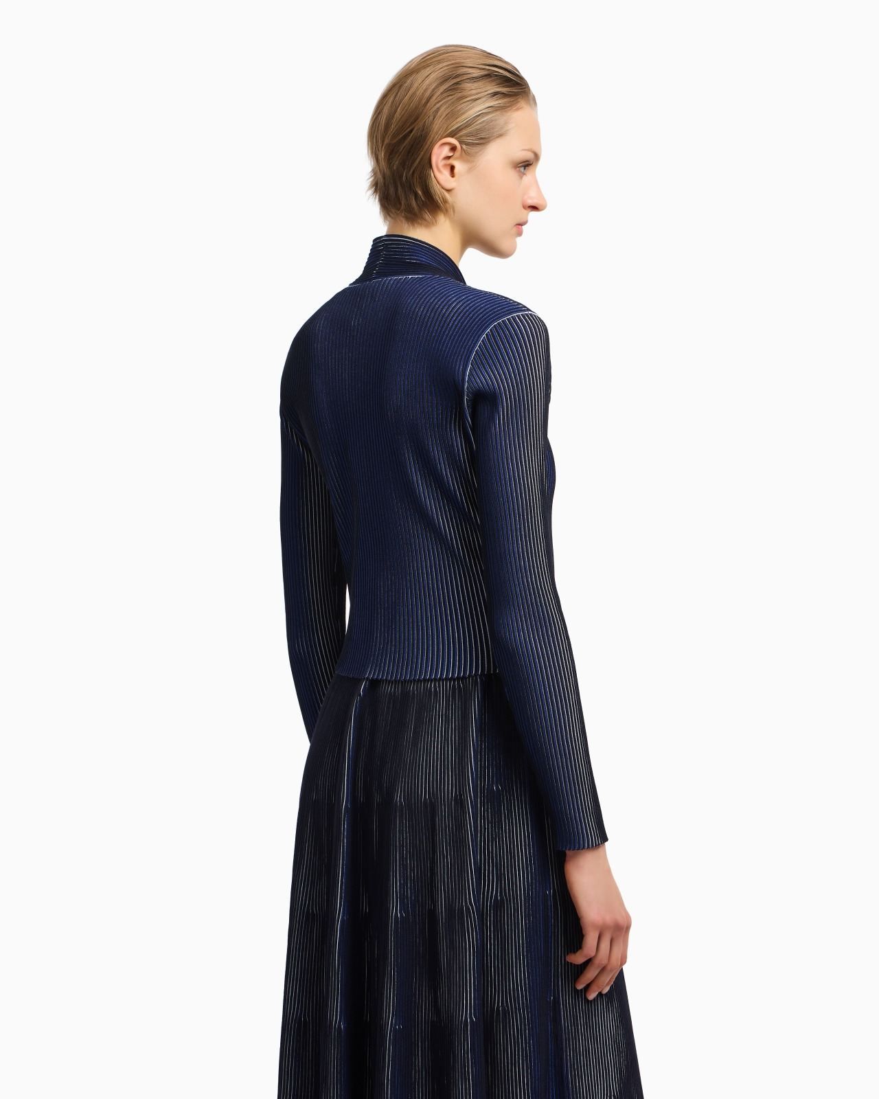 PLATED-EFFECT KFB FABRIC CARDIGAN - 3