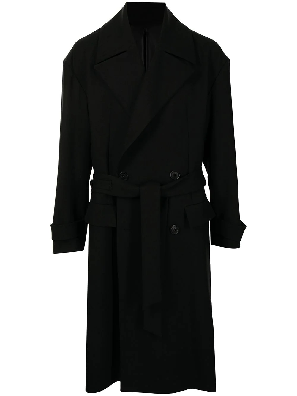 long wool trench coat - 1