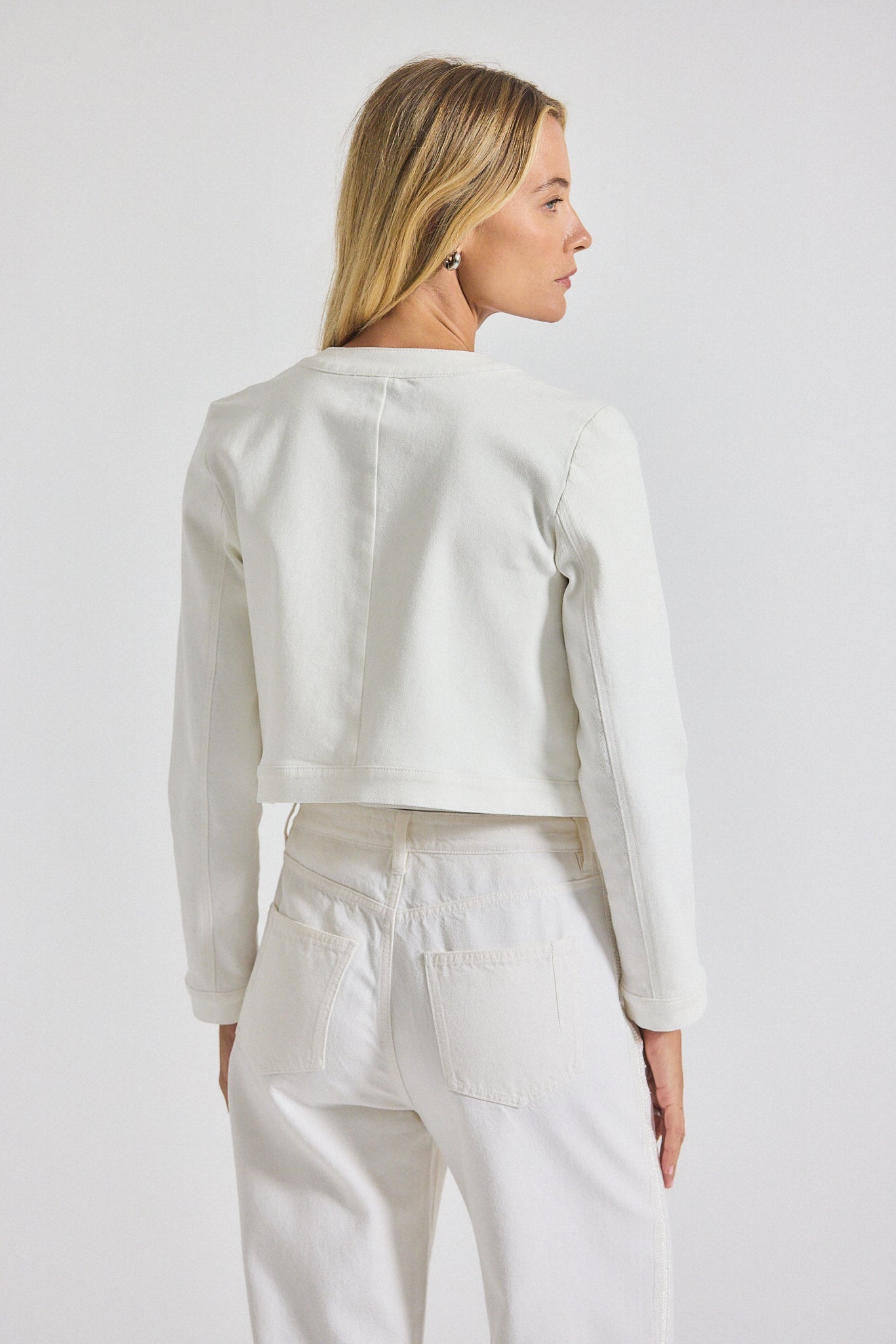 PENNY CROPPED STRETCH DENIM JACKET - 5