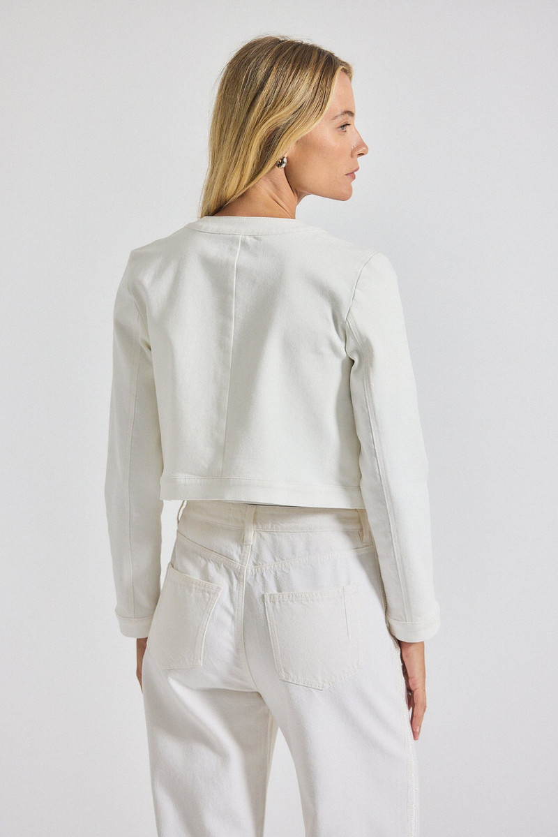 DEREK LAM 10 CROSBY PENNY CROPPED STRETCH DENIM JACKET outlook