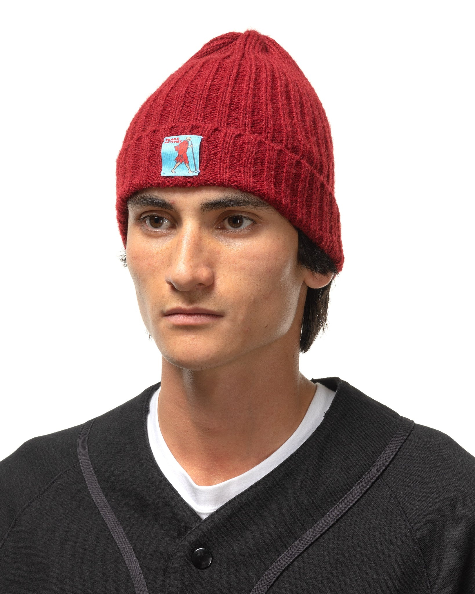 5G WOOL KNIT CAP BURGUNDY - 2