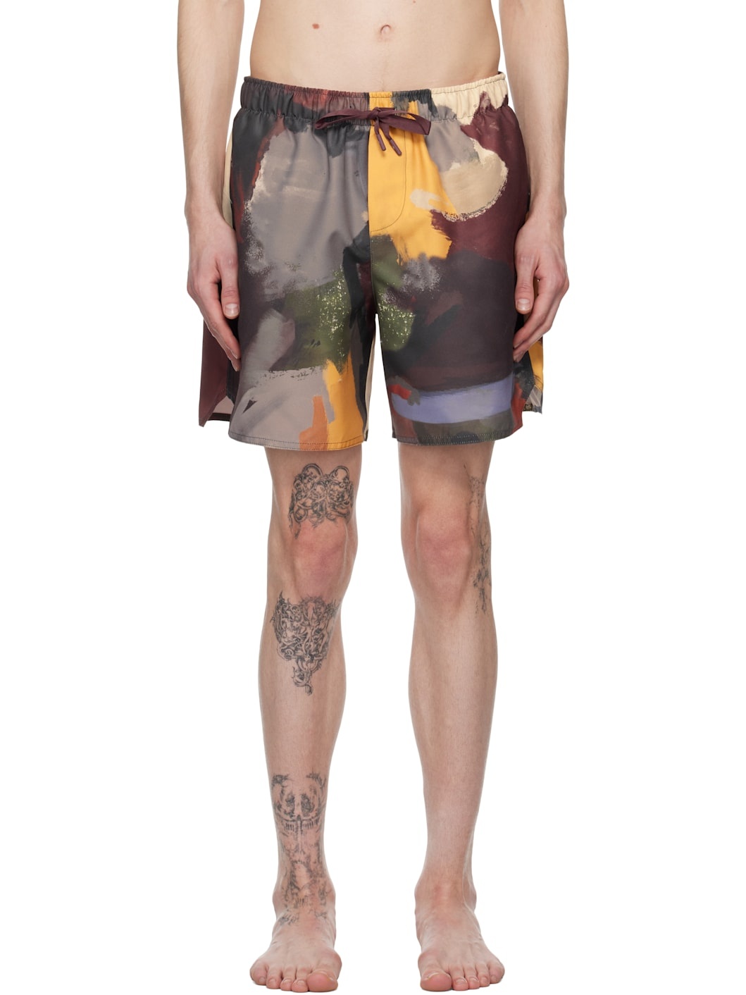 Multicolor Abstract' Printed Swim Shorts - 1