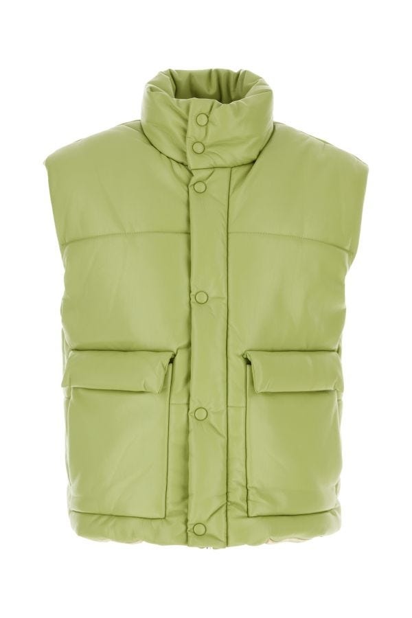 Light green synthetic leather Jovan padded jacket - 1