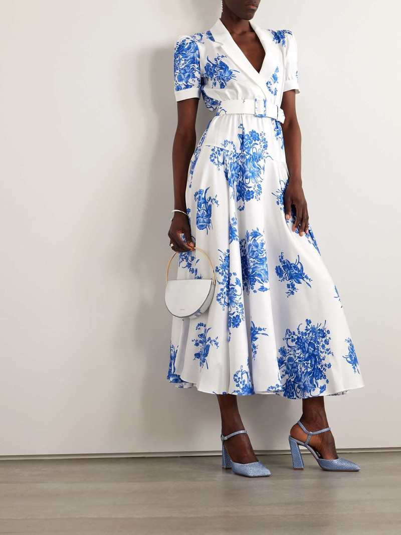 RODARTE Belted floral-print silk-twill midi dress outlook