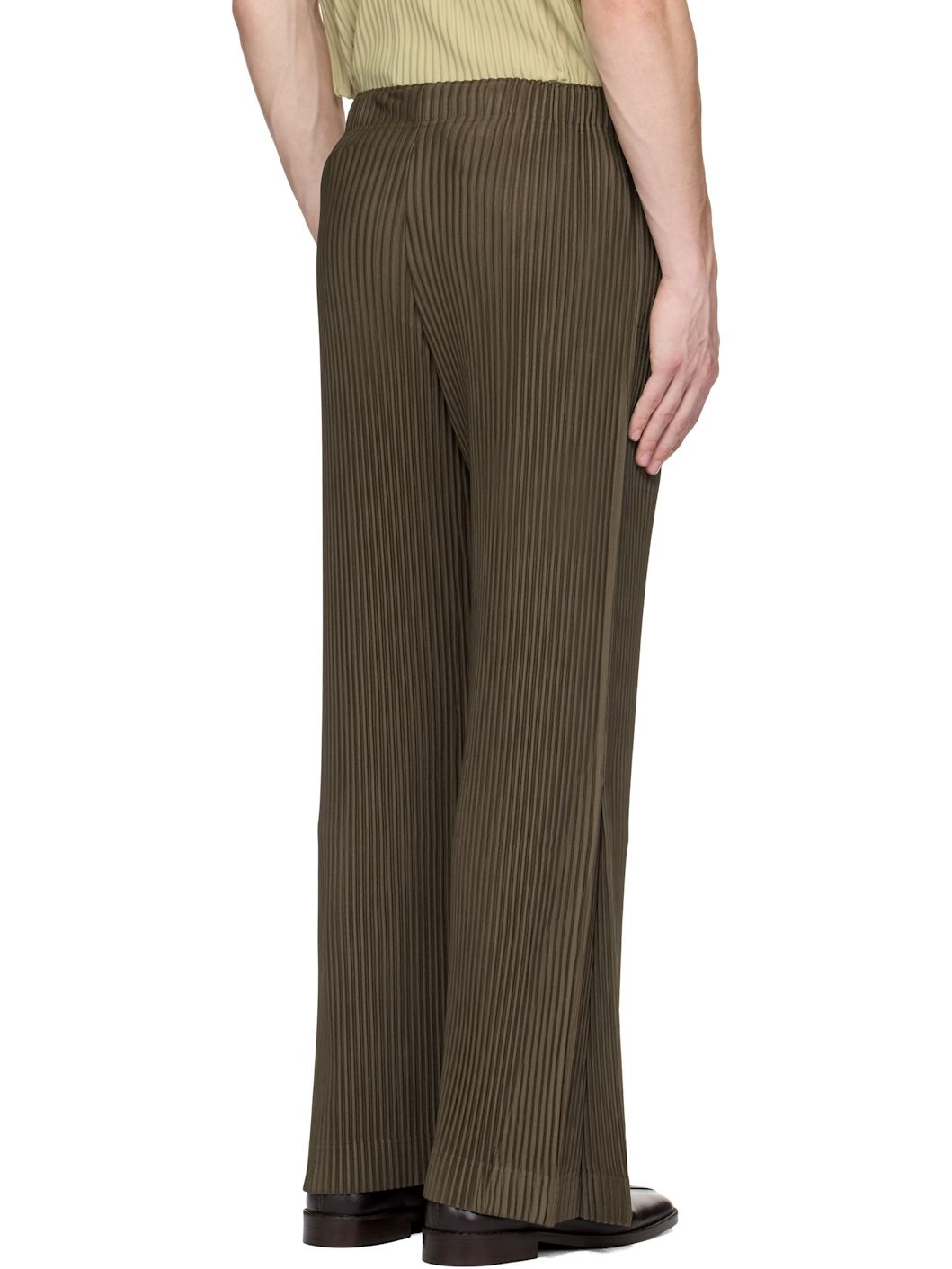 Brown Pleats Bottoms 3 Trousers - 3