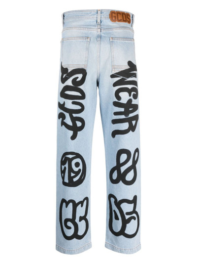 GCDS Graffiti wide-leg jeans outlook