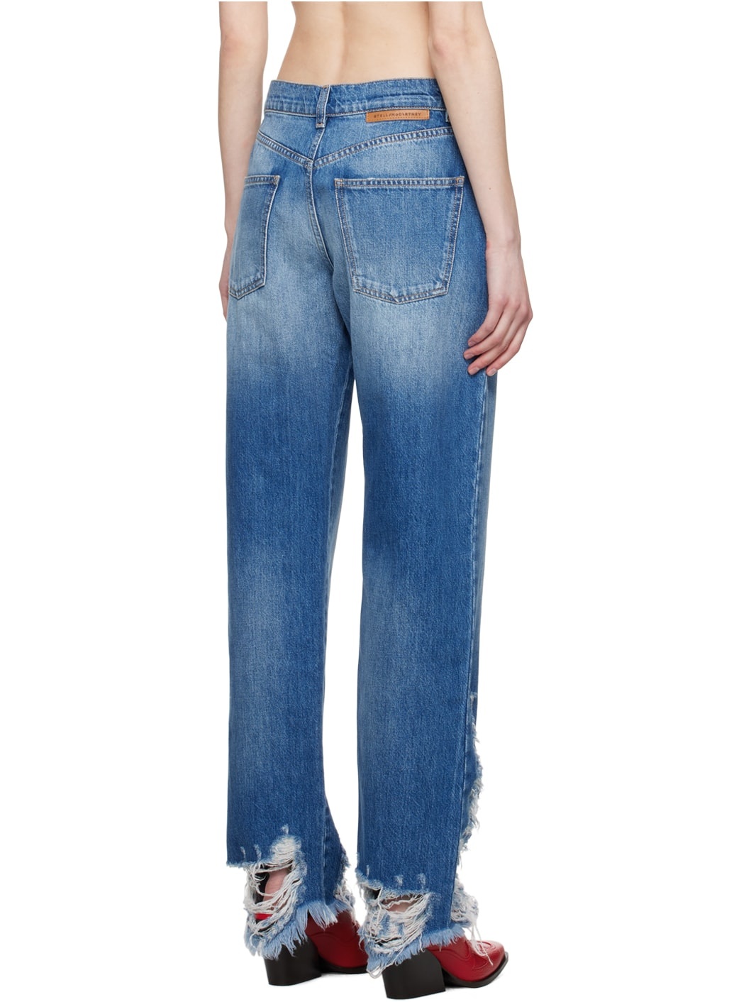 Blue Distressed Jeans - 3
