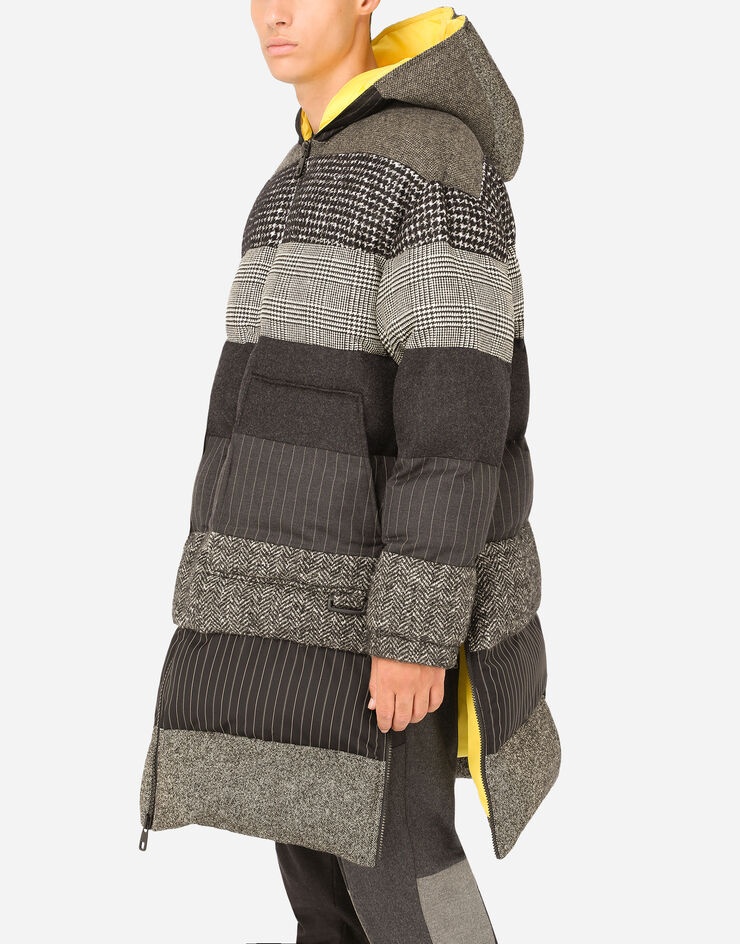 Wool patchwork jacket with hood - 5