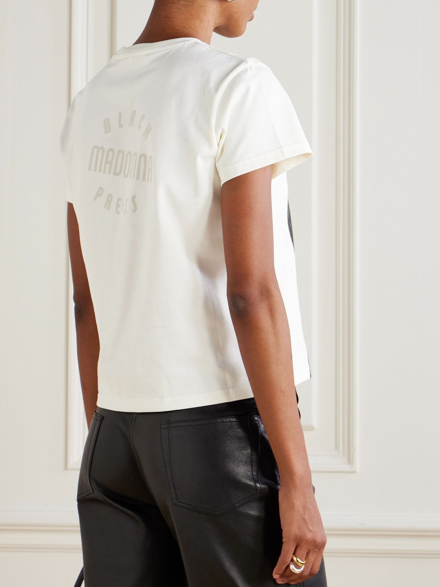 Selah cropped printed organic cotton T-shirt White - 4