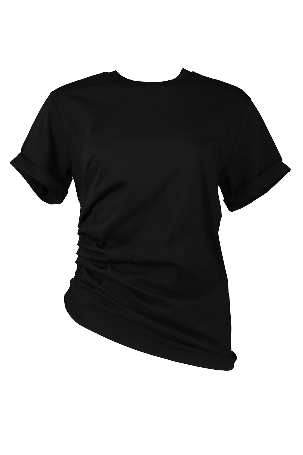 Gathered T-Shirt - Black - 1