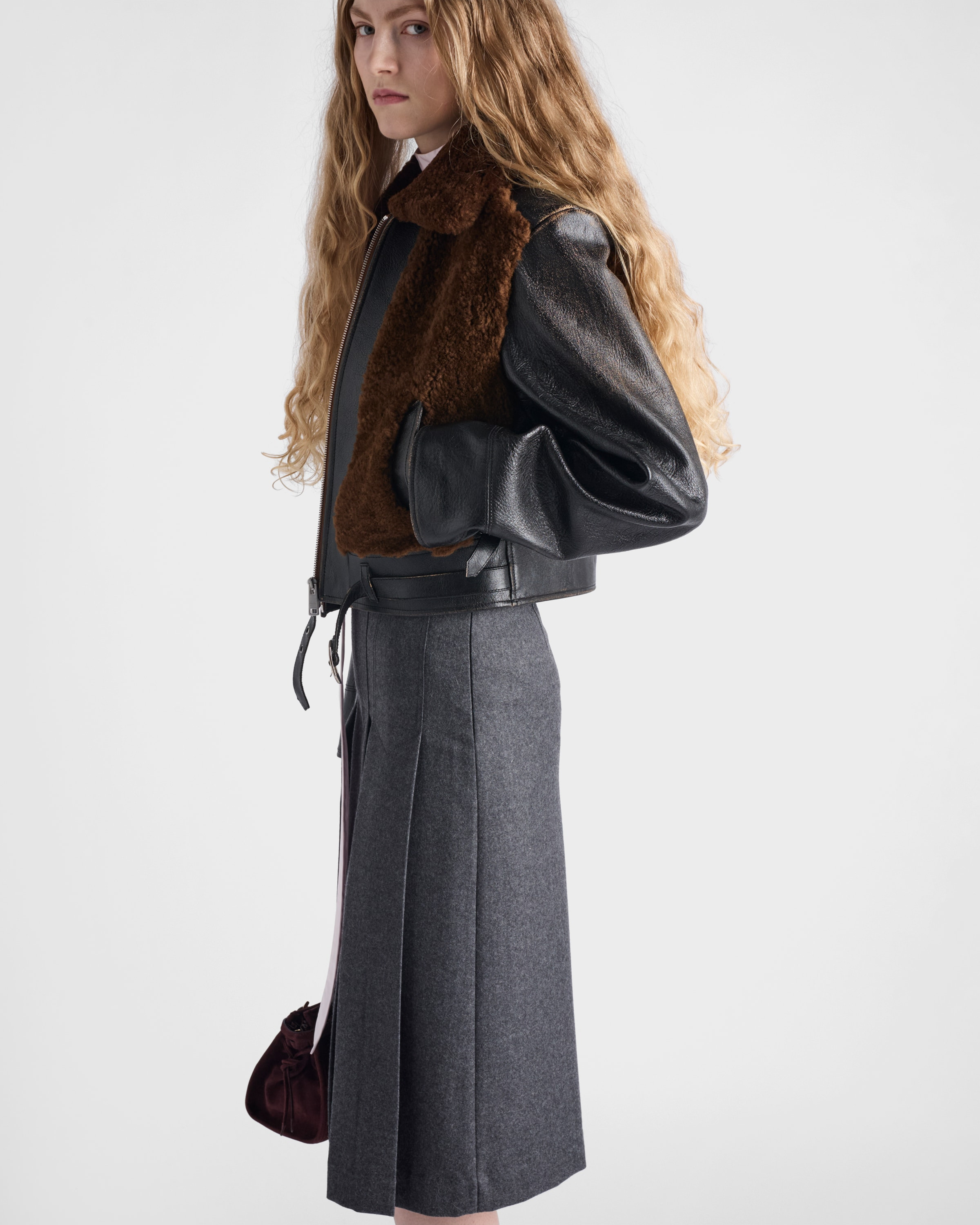 Pleated flannel skirt - 4