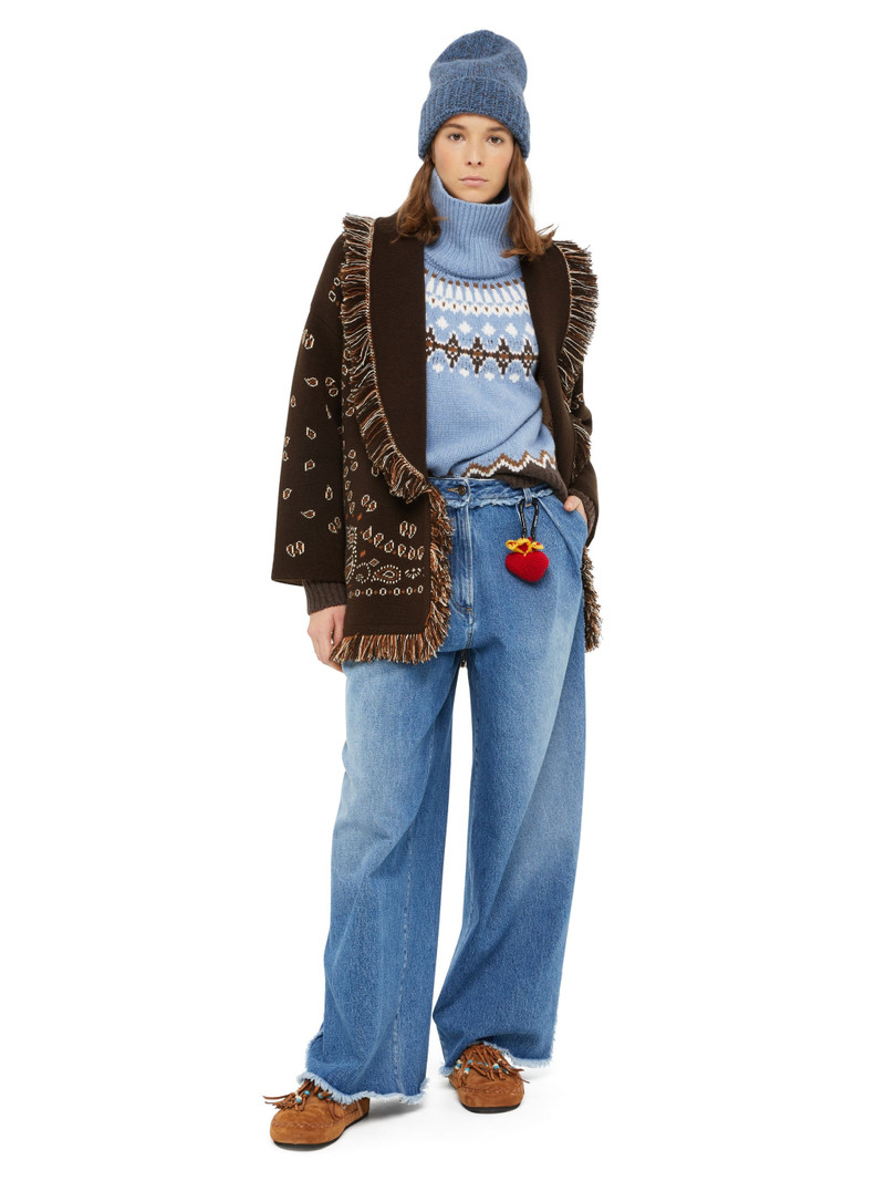 Alanui Bandana Jacquard Cardigan outlook