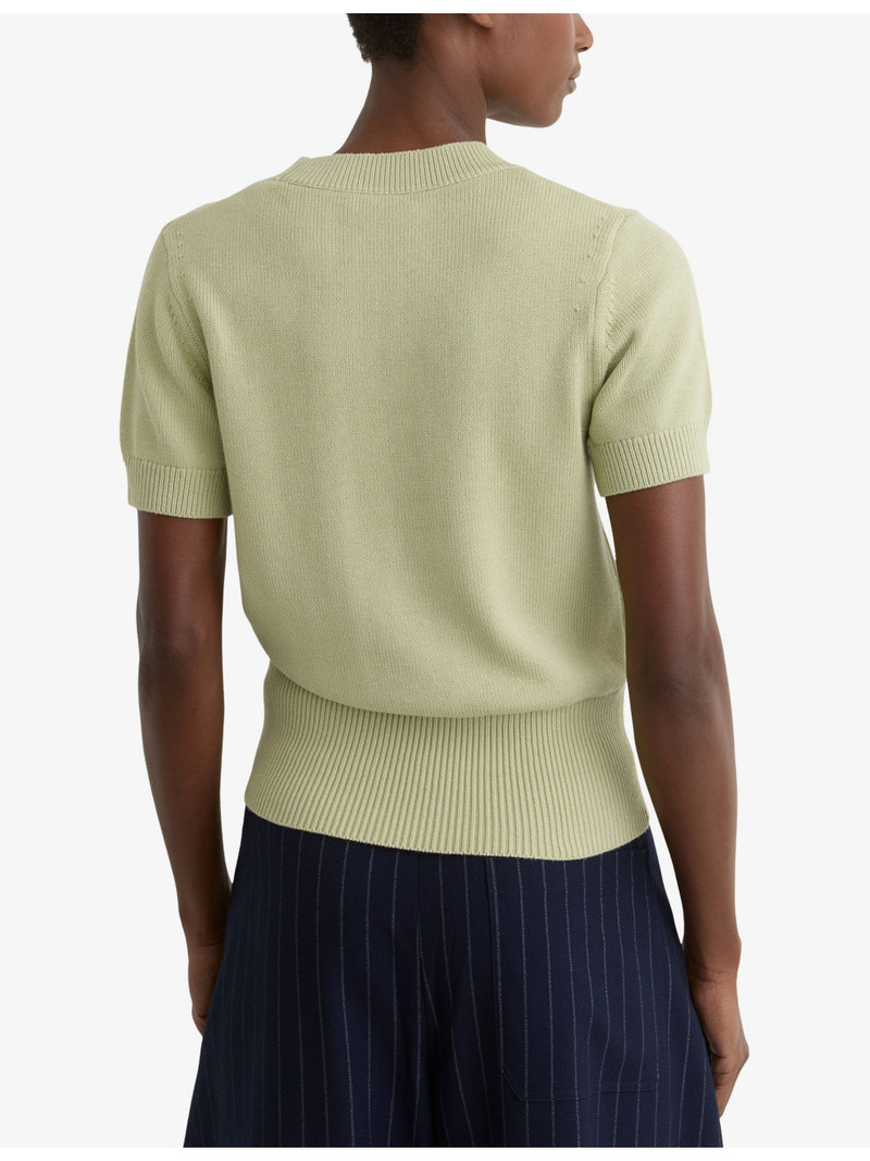 Anita Short-Sleeve Cotton and Wool-Blend Top 4