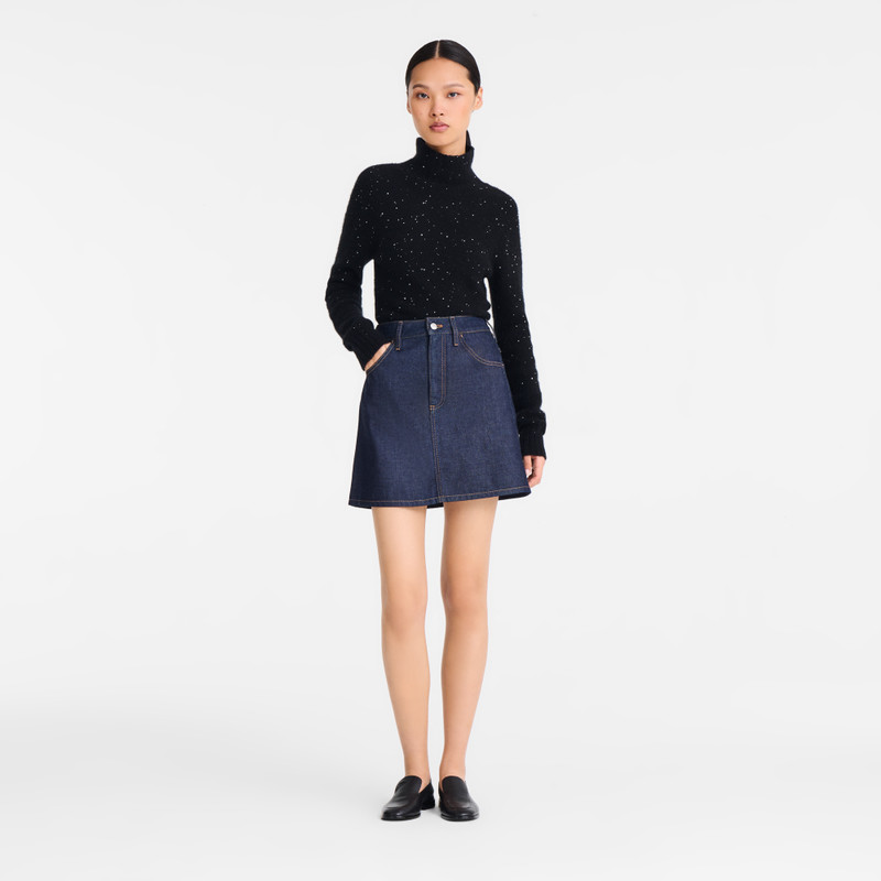 Longchamp Skirt Midnight Blue - Denim outlook