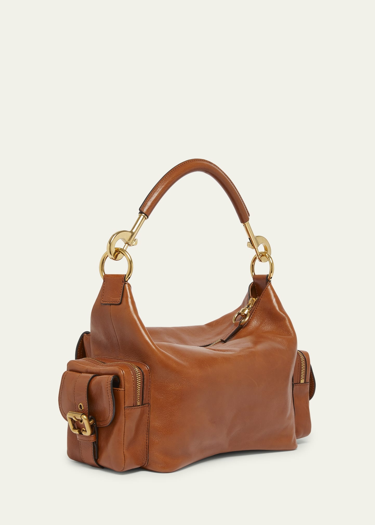 Camera Bag Medium in Natural Shiny Calfskin - 2