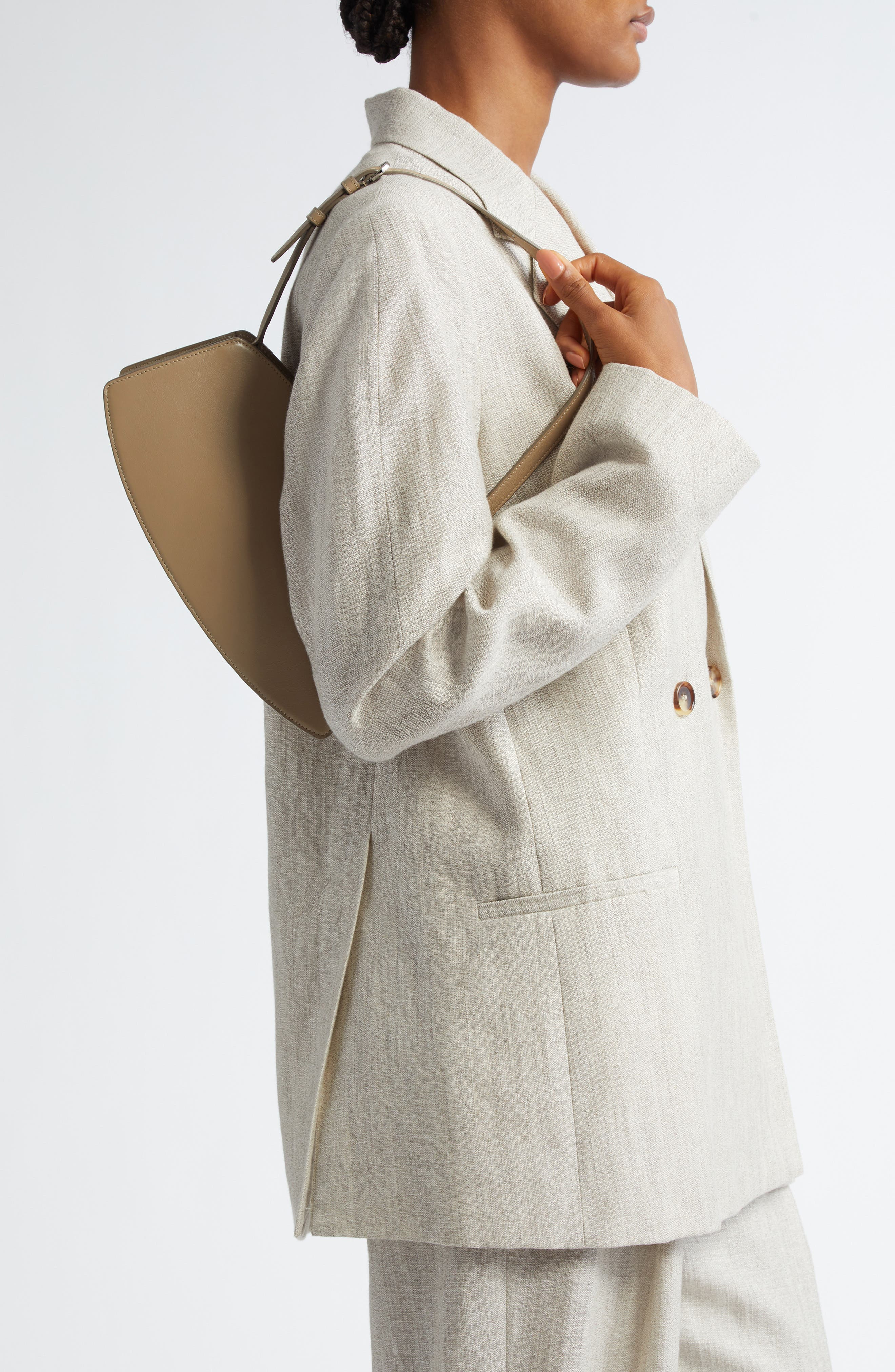 SAVETTE The Florence Leather Shoulder Bag in Clay at Nordstrom - 3