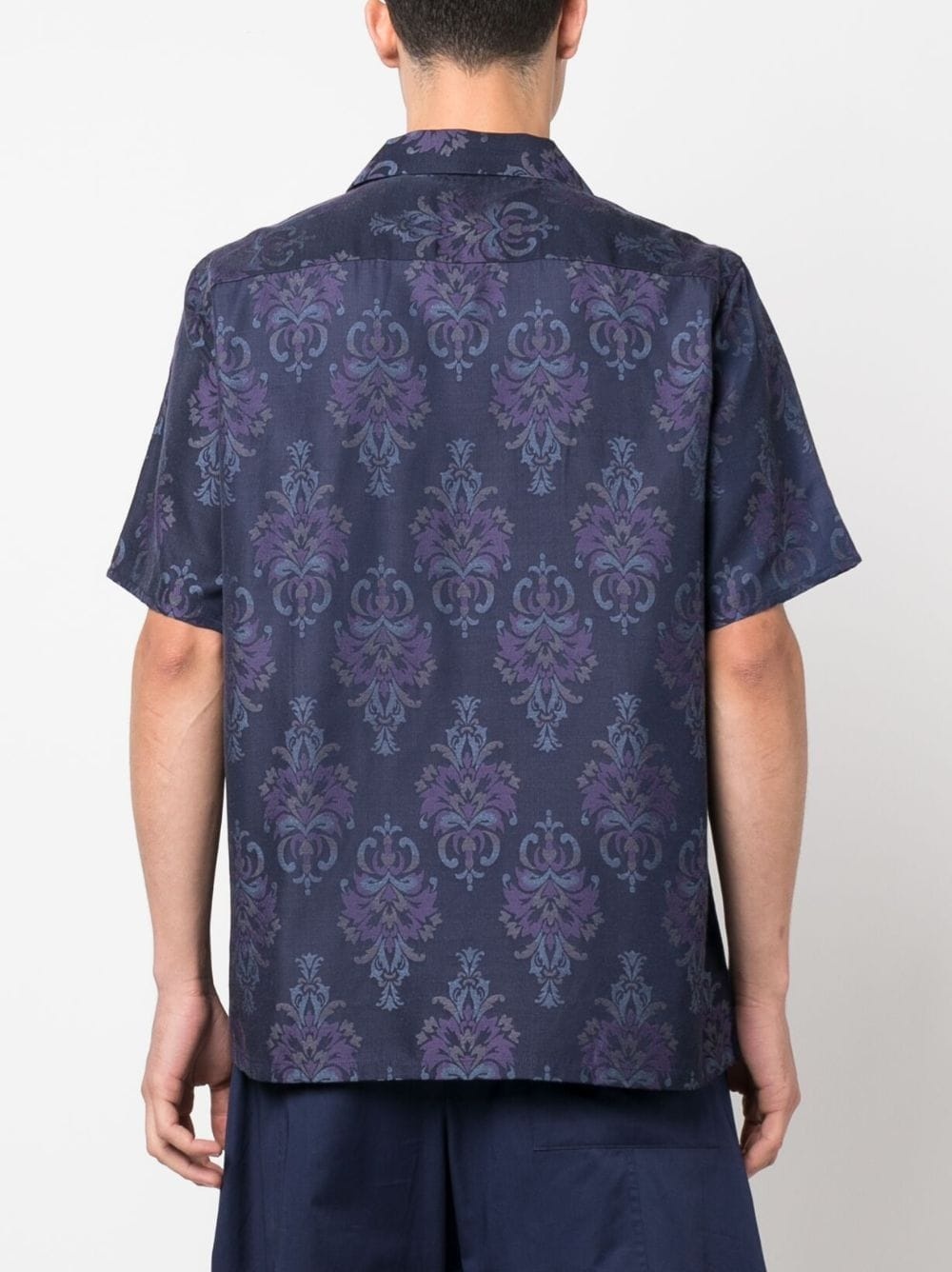 baroque-pattern button-up shirt - 4