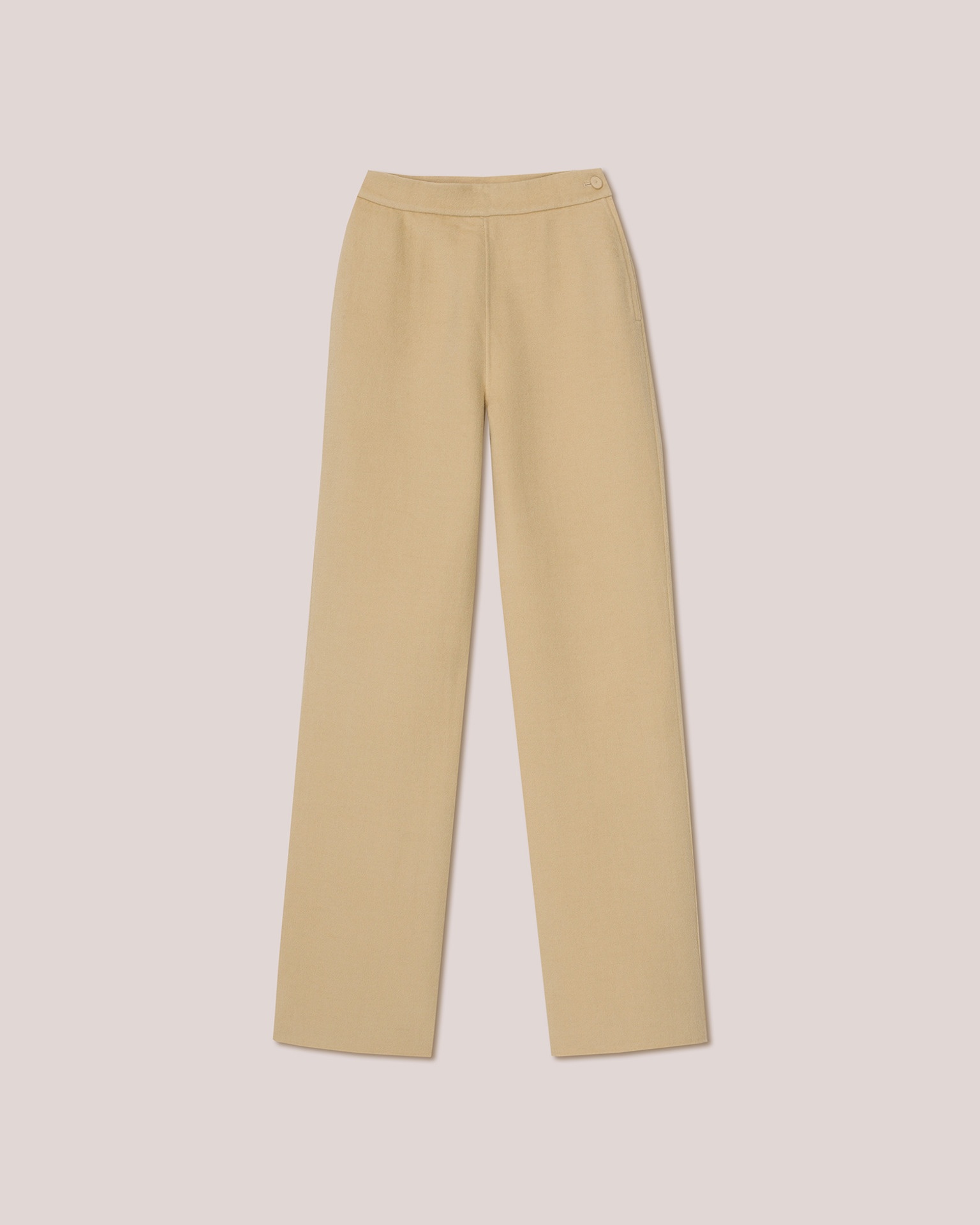 BYA - High waisted straight pants - Creme - 1
