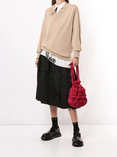 Simone Rocha oversize v-neck jumper with asymmetric collar outlook