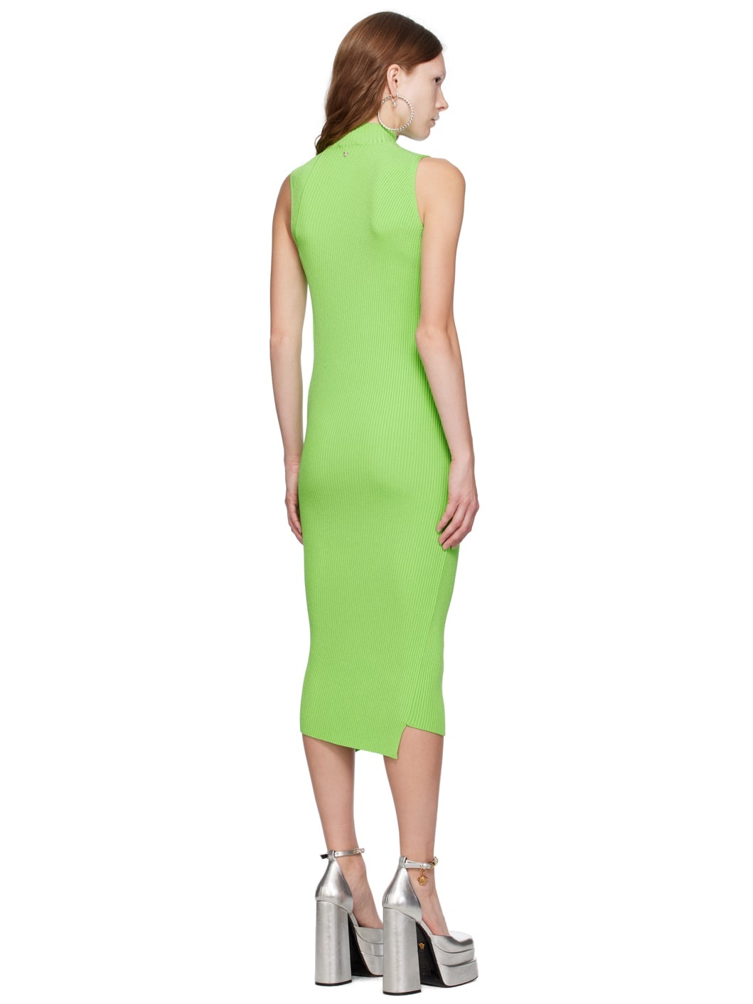 Green Slashed Midi Dress - 3