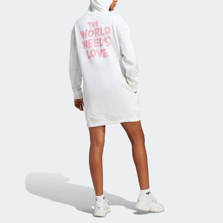 (WMNS) adidas Original ANDRE SARAIVA hooded dress 'White' HY4270 - 3