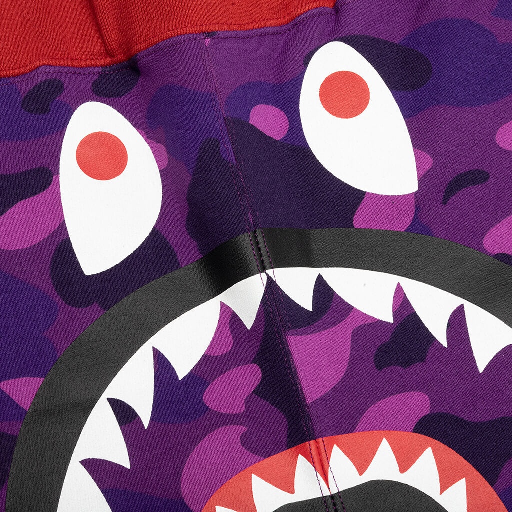 CRAZY CAMO SHARK SWEAT SHORTS - PURPLE - 3