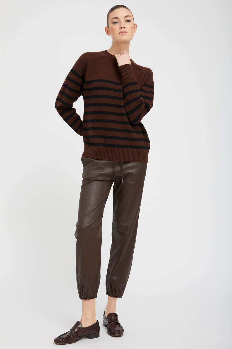 SPRWMN AMERICANO STRIPED CASHMERE CREWNECK outlook