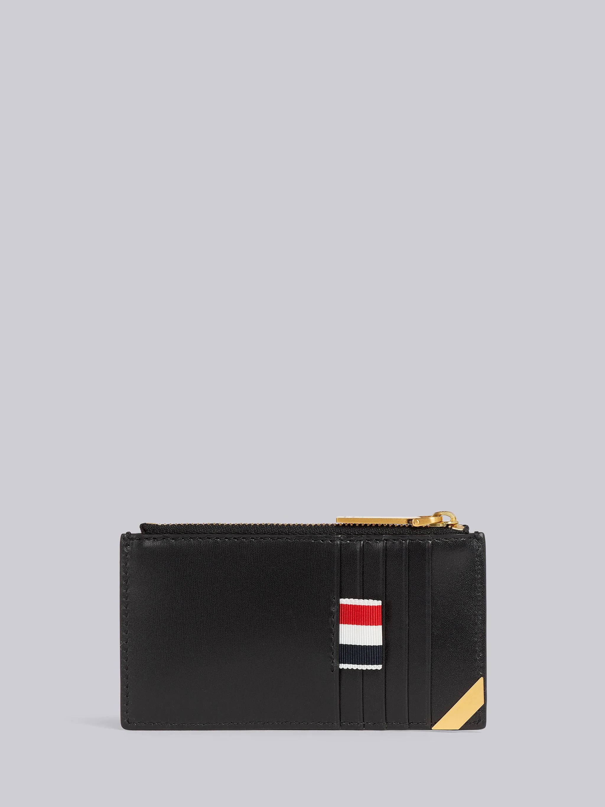 Black Box Calf Stripe Enamel Corner Zippered Card Holder - 4