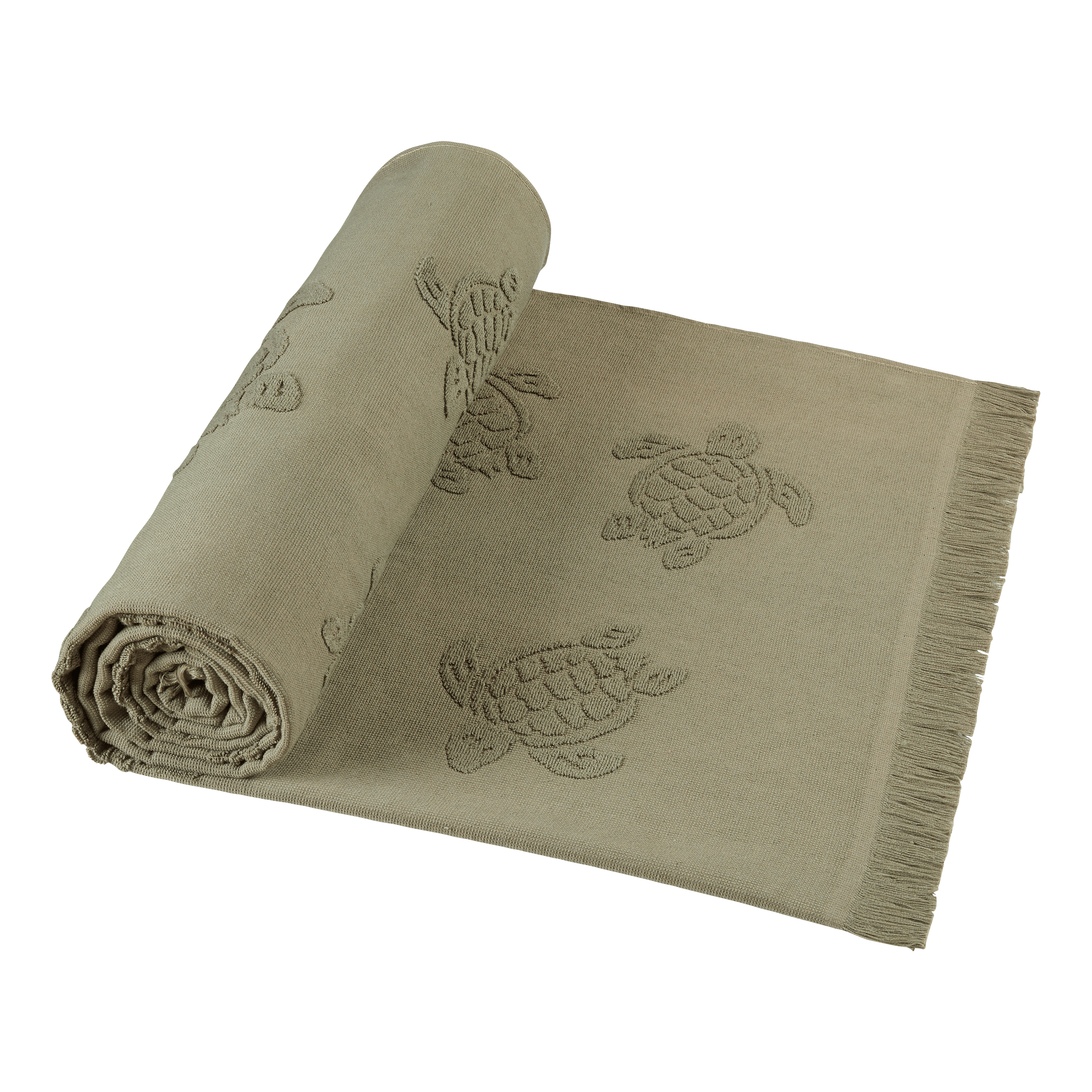Beach Fouta in Organic Cotton Turtles Jacquard - 4